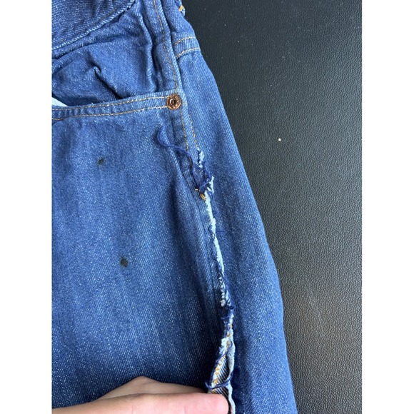 Vintage 70's Genuine Sears Roebucks Denim Jeans 27X32.5 Dark Wash Distressed VTG - Picture 9 of 9